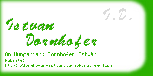 istvan dornhofer business card