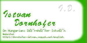 istvan dornhofer business card